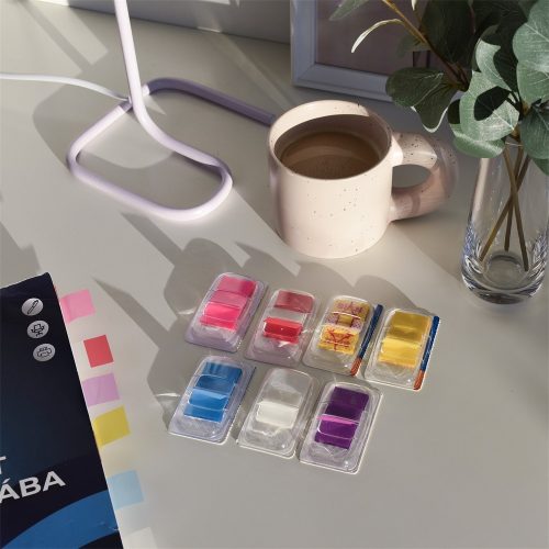 Jelölőcímke 25x45mm, 50lap, műanyag Bluering® aláírás ikon sárga