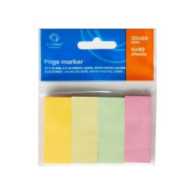   Jelölőcímke 20x50mm, 4x40lap, papír, vegyes pasztell színek Bluering®