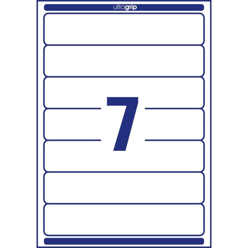 Etikett címke, 192 x38mm, iratrendezőre 7 címke/ív, 100 ív/doboz, Avery fehér