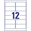Etikett címke, 99,1 x42,3mm, időjárásálló poliészter, 12 címke/ív, 20 ív/doboz, Avery fehér