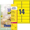 Etikett címke, 99,1 x38,1mm, visszaszedhető, neon 14 címke/ív, 25 ív/doboz, Avery sárga