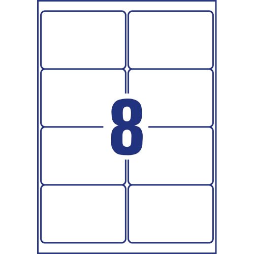 Etikett címke, 99,1 x67,7mm, ultra ellenálló 8 címke/ív, 10 ív/doboz, Avery fehér