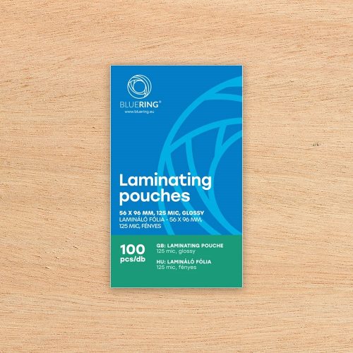 Lamináló fólia 56x96mm, 125 micron 100 db/doboz, Bluering®