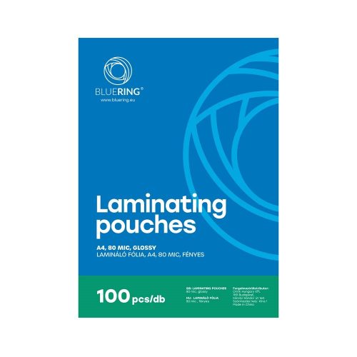 Lamináló fólia A4, 80 micron 100 db/doboz, Bluering®