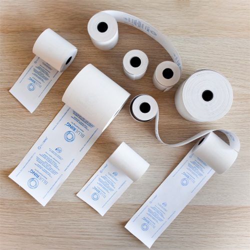 Hőpapír 57 mm széles, 18fm hosszú, cséve 12mm, 10 tekercs/csomag, ( 57/40 ) BPA mentes Bluering®
