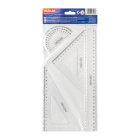Vonalzókészlet, 4 db-os, 30 cm-es vonalzóval, Nebulo